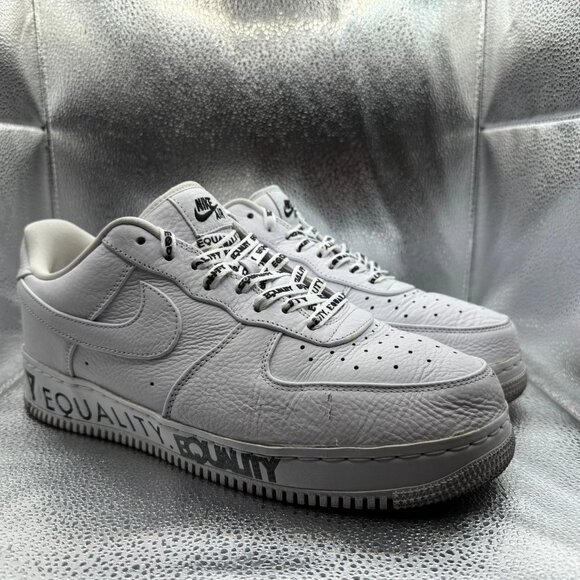 Size 11.5 Nike Air Force 1 Low CMFT Equality White Mens Sneaker Shoes AQ2118-100 main image 9